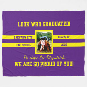 Choose Your School Colours Photo Congrats Graduate Fleece Blanket