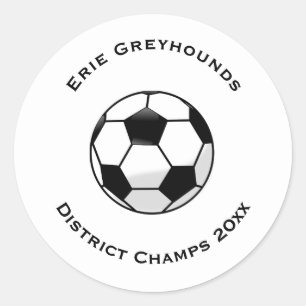 Choose your Team Colour Personalised Soccer Ball Classic Round Sticker