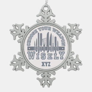 Choose Your Weapon custom monogram ornament