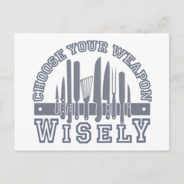 Choose Your Weapon custom postcard (Front)