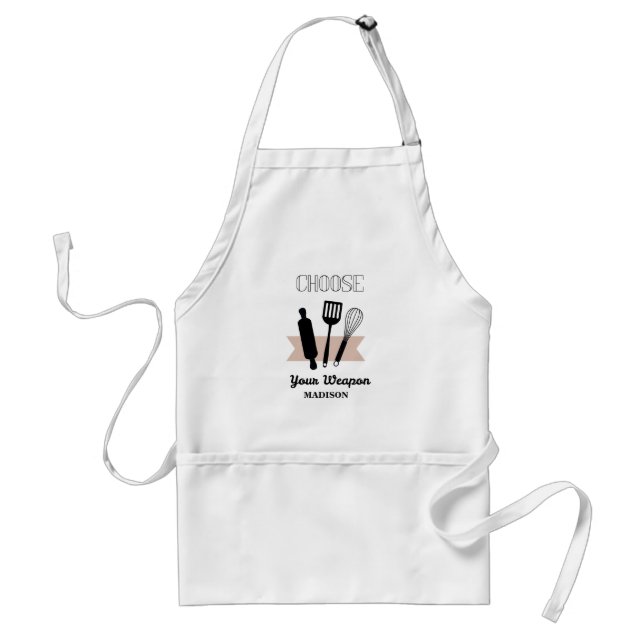 Choose Your Weapon Funny Baking Quote Adult Apron (Front)