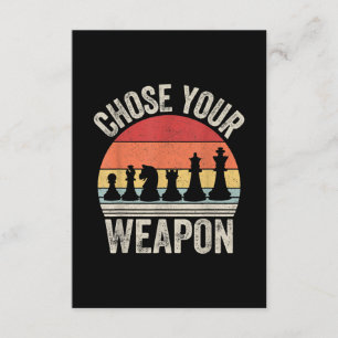 Choose Your Weapon Funny Chess Pieces Enclosure Card