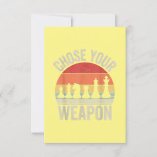 Choose Your Weapon Funny Chess Pieces Thank You Card