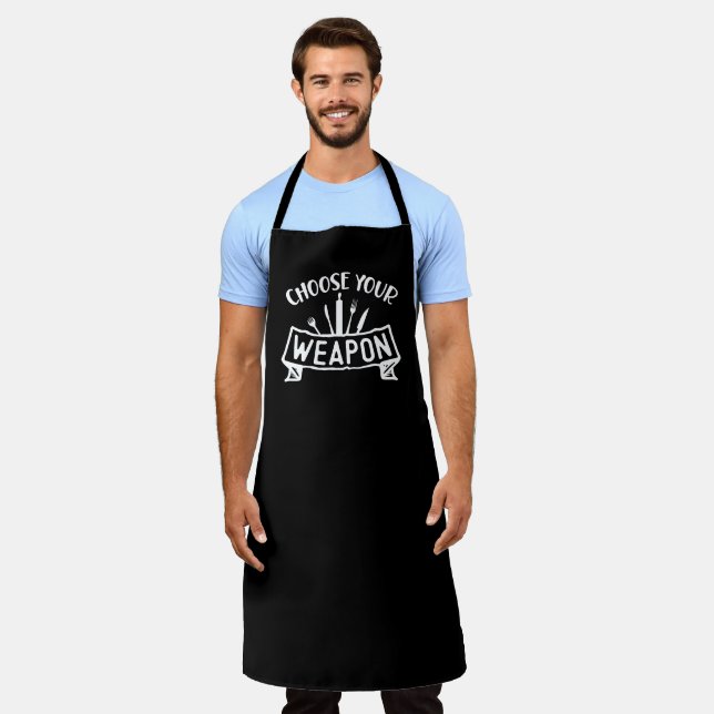 Choose Your Weapon Funny Cute Bake Cooking Kitchen Apron (Worn)