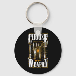 Choose Your Weapon Grill Utensils Funny Bbq Grill Key Ring