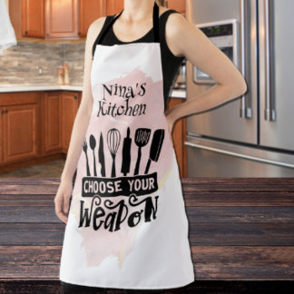 Choose Your Weapon Kitchen Tools Pink Splash Apron