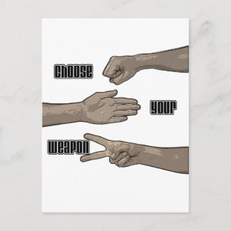 choose your weapon postcard