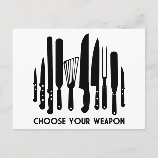Choose Your Weapon Postcard (Front)