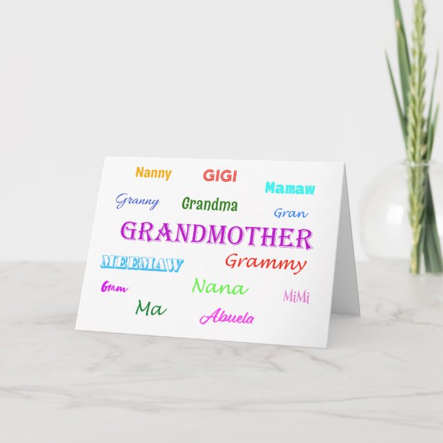Choosing a Grandma Name Card (Front)