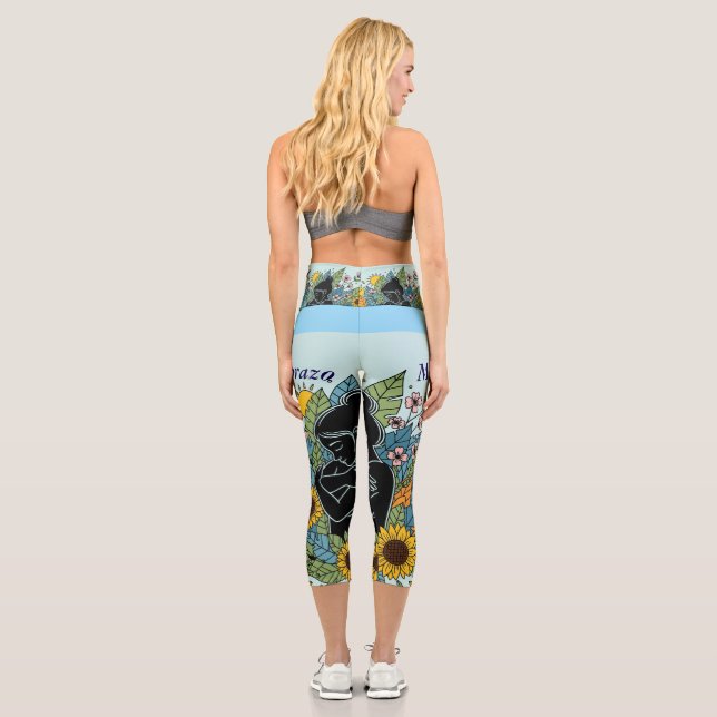 Choosing Me, Embracing Me, Letting My Energy Bloom Capri Leggings (Back)