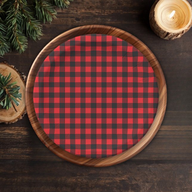 Chop Chop! Rustic Lumberjack Flannel Baby Shower Paper Plate (Creator Uploaded)