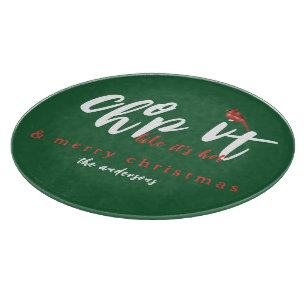 Chop it Like it's Hot Merry Christmas Green Cutting Board