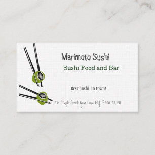 Chop Sticks N Sushi Chinese Food Restaurant Business Card