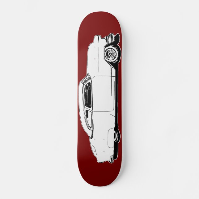 Chop Top Chevy Black, White, Red Graphic Deck Skateboard (Front)