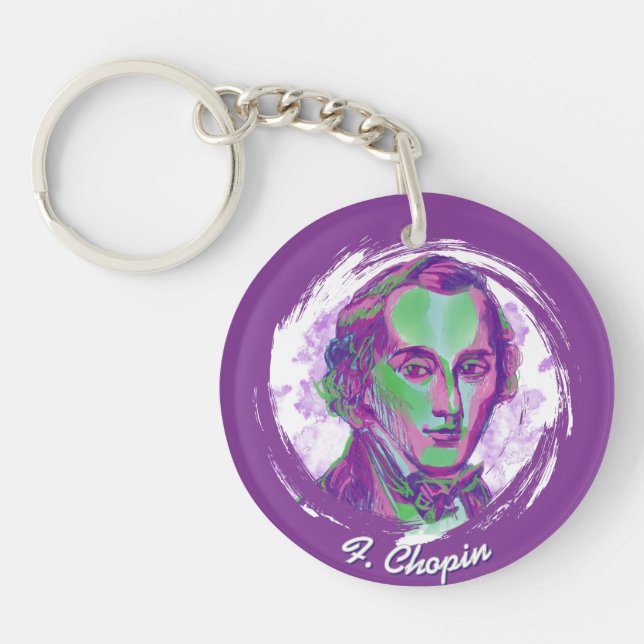 Chopin Aurora Portrait Quote Acrylic Keychain (Front)