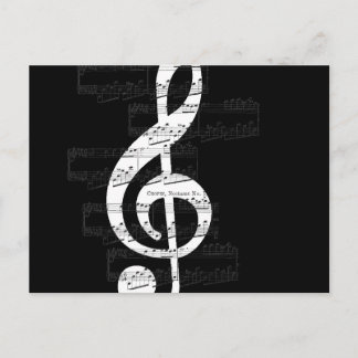 Chopin Opus 9 No 1 Treble Clef Romantic Nocturne Postcard