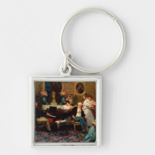 Chopin Playing the Piano Key Ring