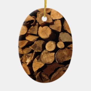 Chopped Fire Wood Ceramic Tree Decoration