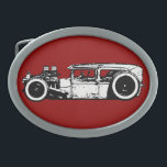 Chopped Hot Rod/Rat Rod Silouette Belt Buckle<br><div class="desc">Design based on a Johnny Crash photo. This Black,  White and Red Hot Rod/Rat Rod will not only help keep those jeans up,  but also do it with style! :)></div>