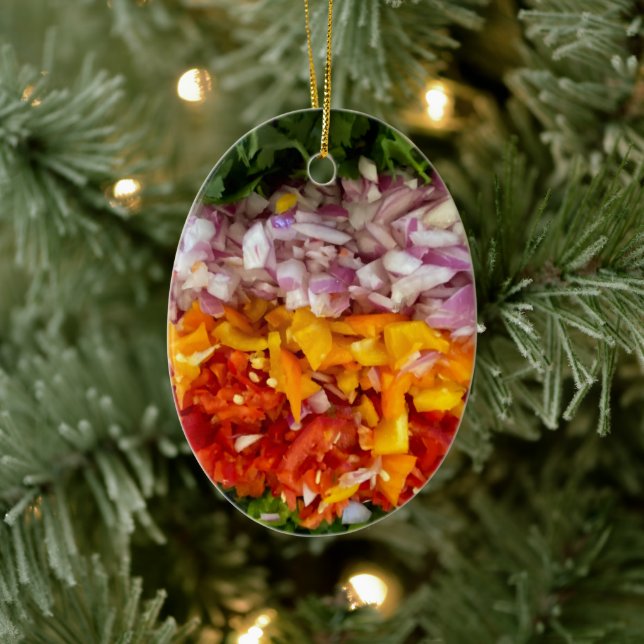Chopped Peppers, Cilantro, Onions   Ceramic Tree Decoration (Tree)