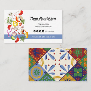 Chopped Vegetable Private Chef Catering Restaurant Business Card