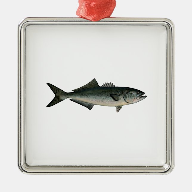Chopper Bluefish Metal Tree Decoration (Front)