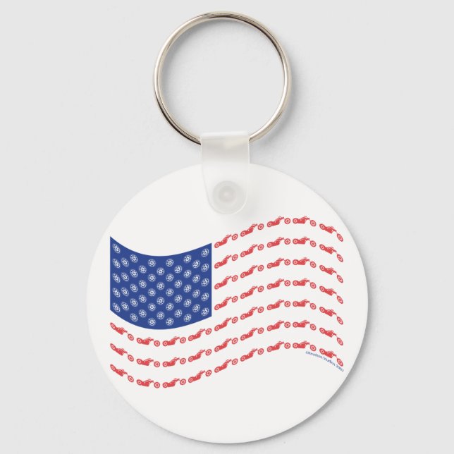 Chopper-Flag-Wave Key Ring (Front)
