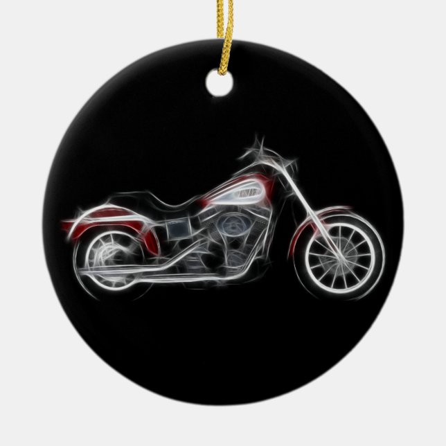Chopper Hog Heavyweight Motorcycle Ceramic Tree Decoration (Front)