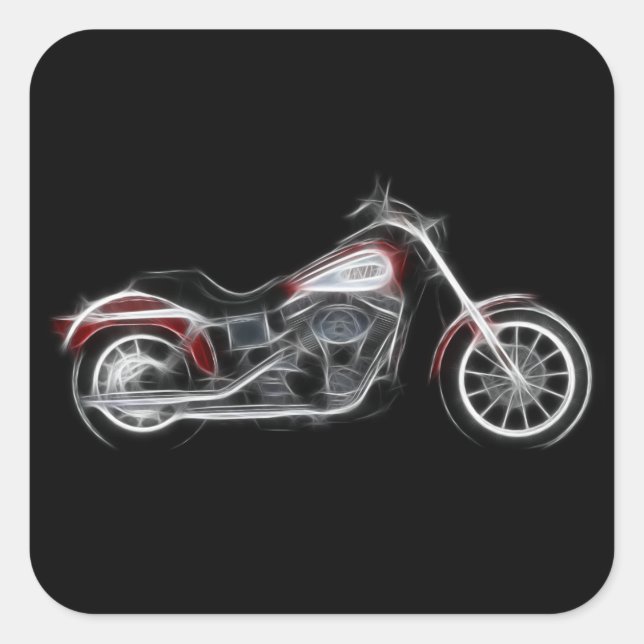 Chopper Hog Heavyweight Motorcycle Square Sticker (Front)