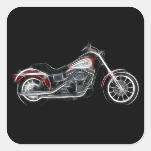 Chopper Hog Heavyweight Motorcycle Square Sticker
