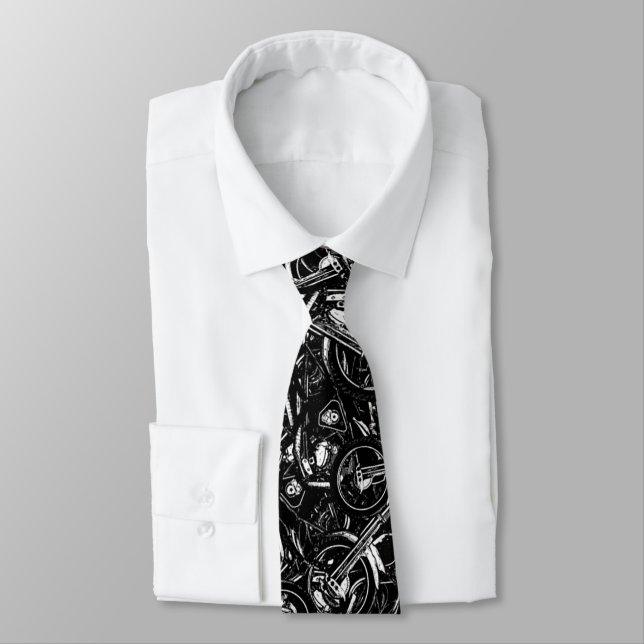 Chopper Mania Print Pattern Tie (Tied)