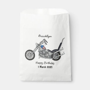 Chopper Motorcycle 1950 cartoon illustration Favour Bags