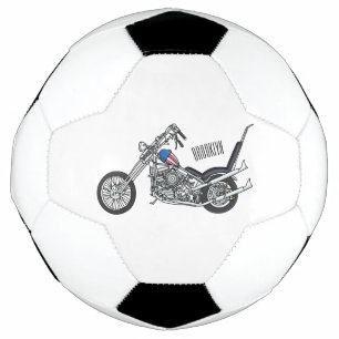 Chopper Motorcycle 1950 cartoon illustration Football