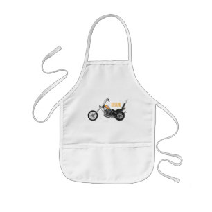 Chopper Motorcycle 1950 cartoon illustration Kids Apron