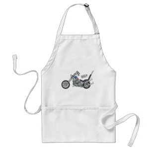 Chopper Motorcycle 1950 cartoon illustration Standard Apron