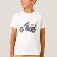 Chopper Motorcycle 1950 cartoon illustration