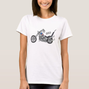 Chopper Motorcycle 1950 cartoon illustration T-Shirt