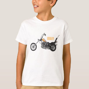 Chopper Motorcycle 1950 cartoon illustration T-Shirt