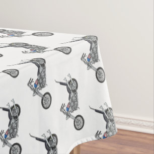 Chopper Motorcycle 1950 cartoon illustration Tablecloth