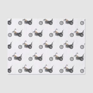 Chopper Motorcycle 1950 cartoon illustration Tissue Paper