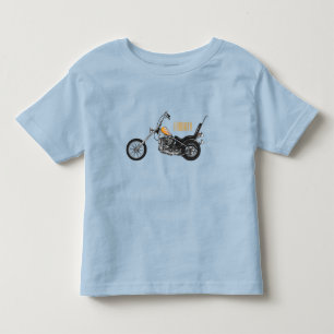 Chopper Motorcycle 1950 cartoon illustration Toddler T-Shirt