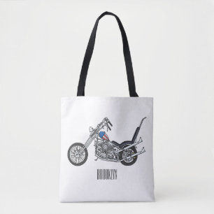 Chopper Motorcycle 1950 cartoon illustration Tote Bag