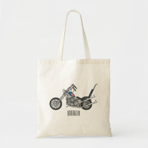 Chopper Motorcycle 1950 cartoon illustration Tote Bag