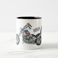 Chopper Motorcycle 1950 cartoon illustration