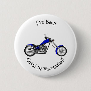 Chopper motorcycle cartoon illustration 6 cm round badge