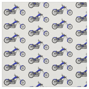 Chopper motorcycle cartoon illustration fabric