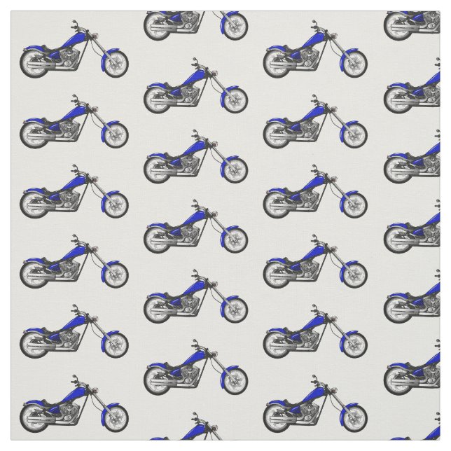 Chopper motorcycle cartoon illustration fabric (Swatch)