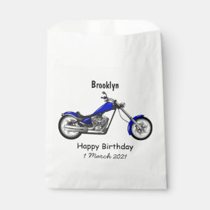 Chopper motorcycle cartoon illustration favour bags