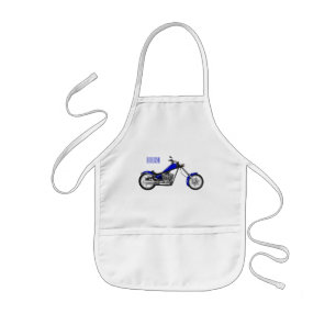 Chopper motorcycle cartoon illustration kids apron