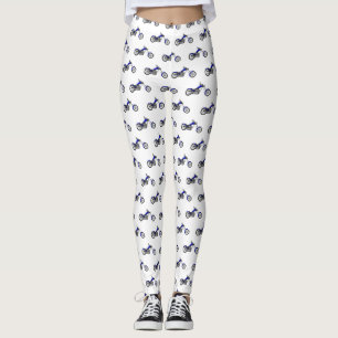 Chopper motorcycle cartoon illustration leggings
